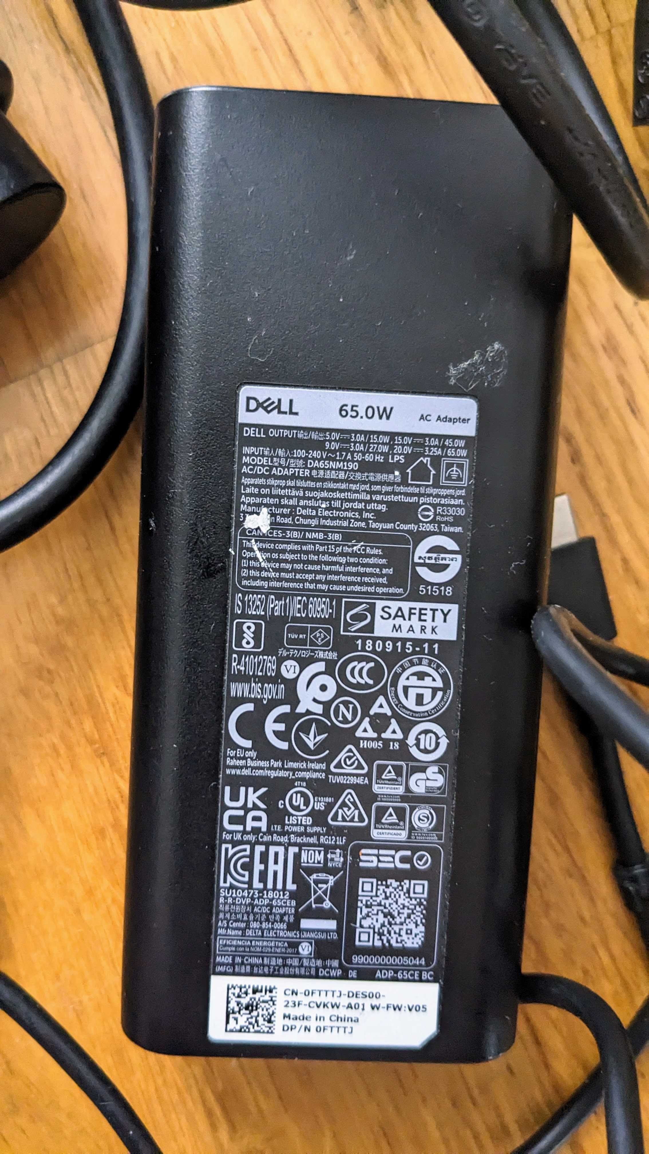 Блок живлення для DELL  SLIM 19.5V, 65W Dell 65W роз'єм Type-C Toshiba