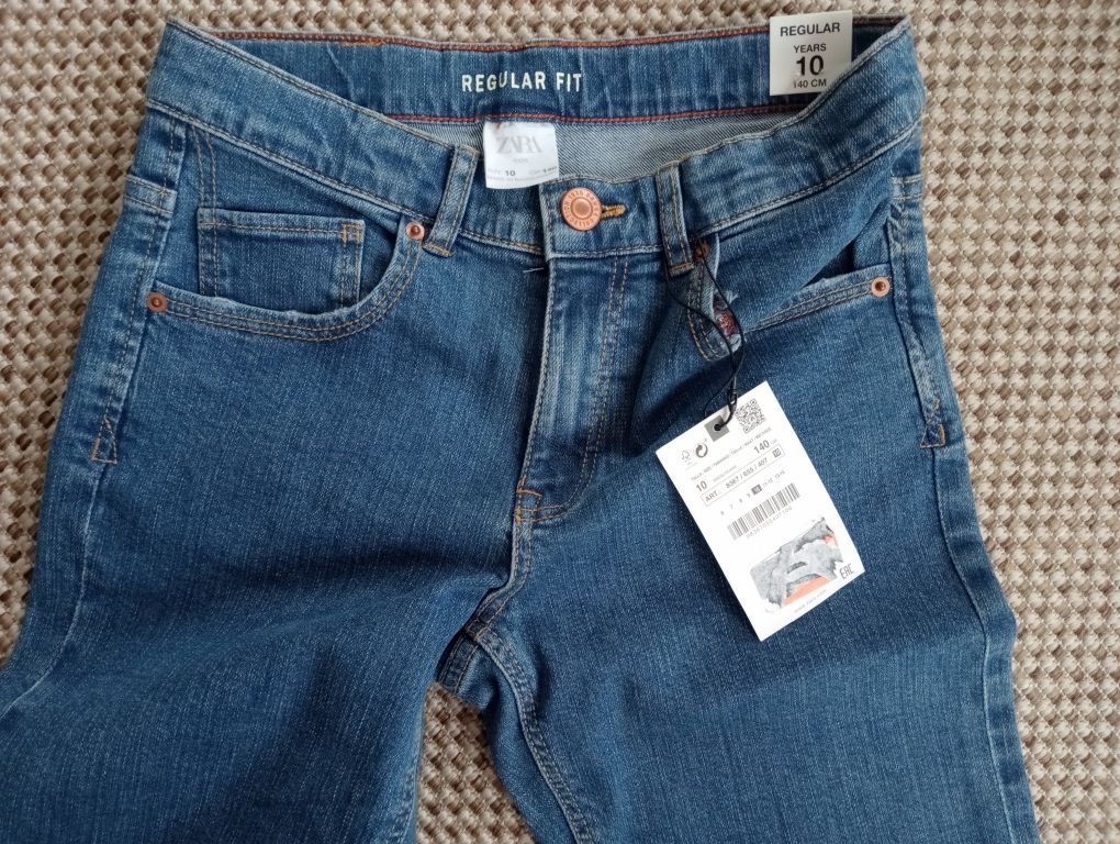 Jeansy Zara nowe z metką Regular 140