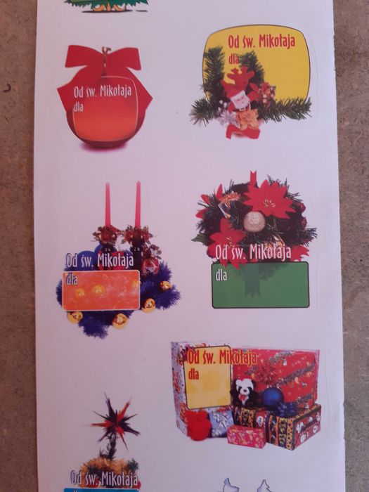 Naklejki na prezenty świąteczne kolekcjonerskie stare '90s Y2K vintage