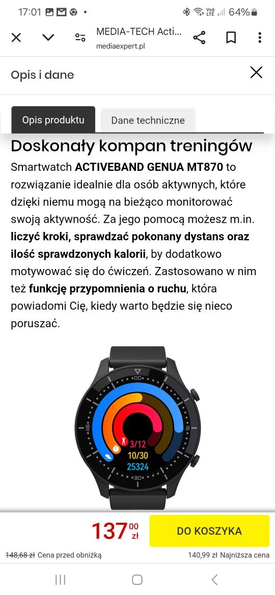 ACTIVEBAND Genua zegarek na rękę stan idealny