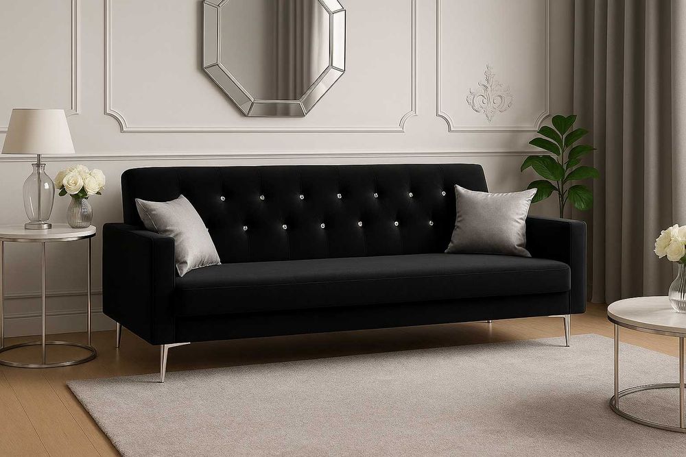 wersalka rozkładana glamour sofa kanapa pojemnik na pościel