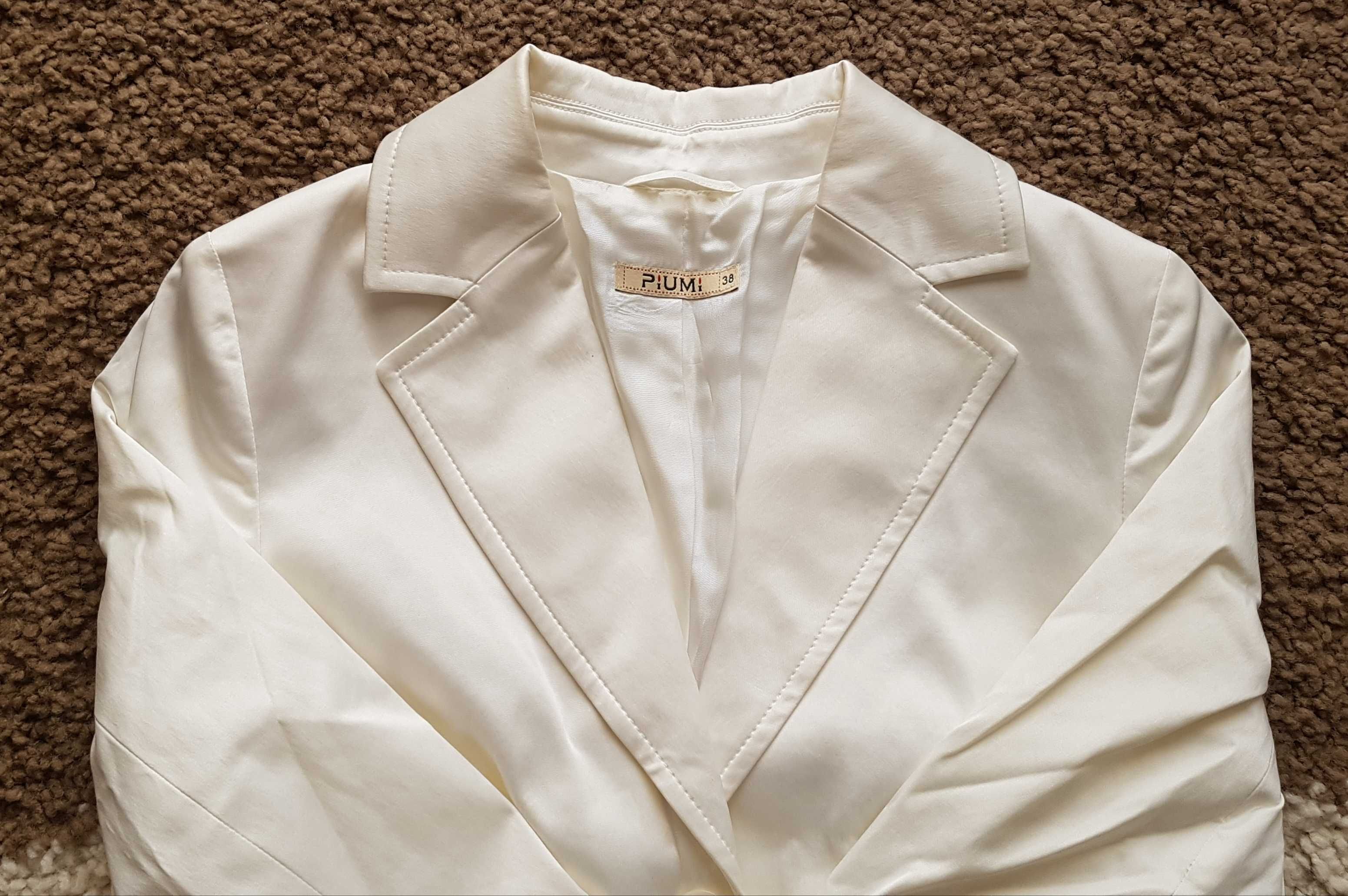 Marynarka r. 38 / M, żakiet, rękaw 3/4, elegancka, podszewka, krem