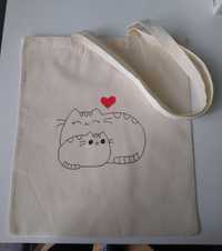 Bawełniana torba na zakupy Handmade Koty Dzień matki