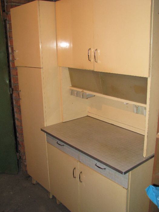 Komoda, kredens kuchenny z dostawką, lata 60-70 PRL
