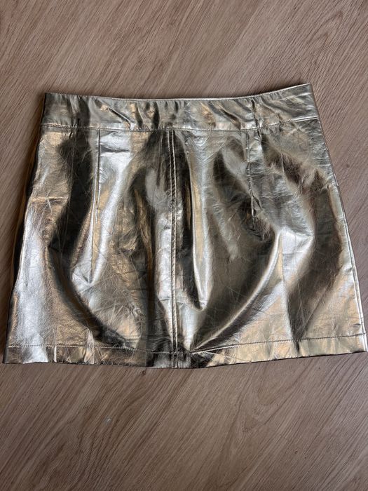 Міні спідниця золота, еко шкіра ASOS