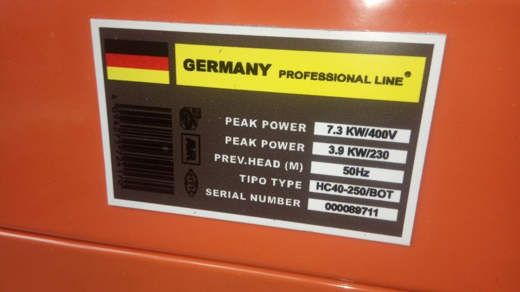 Generator prądu, agregat prądotwórczy 3 fazowy 7,3kw na pilota