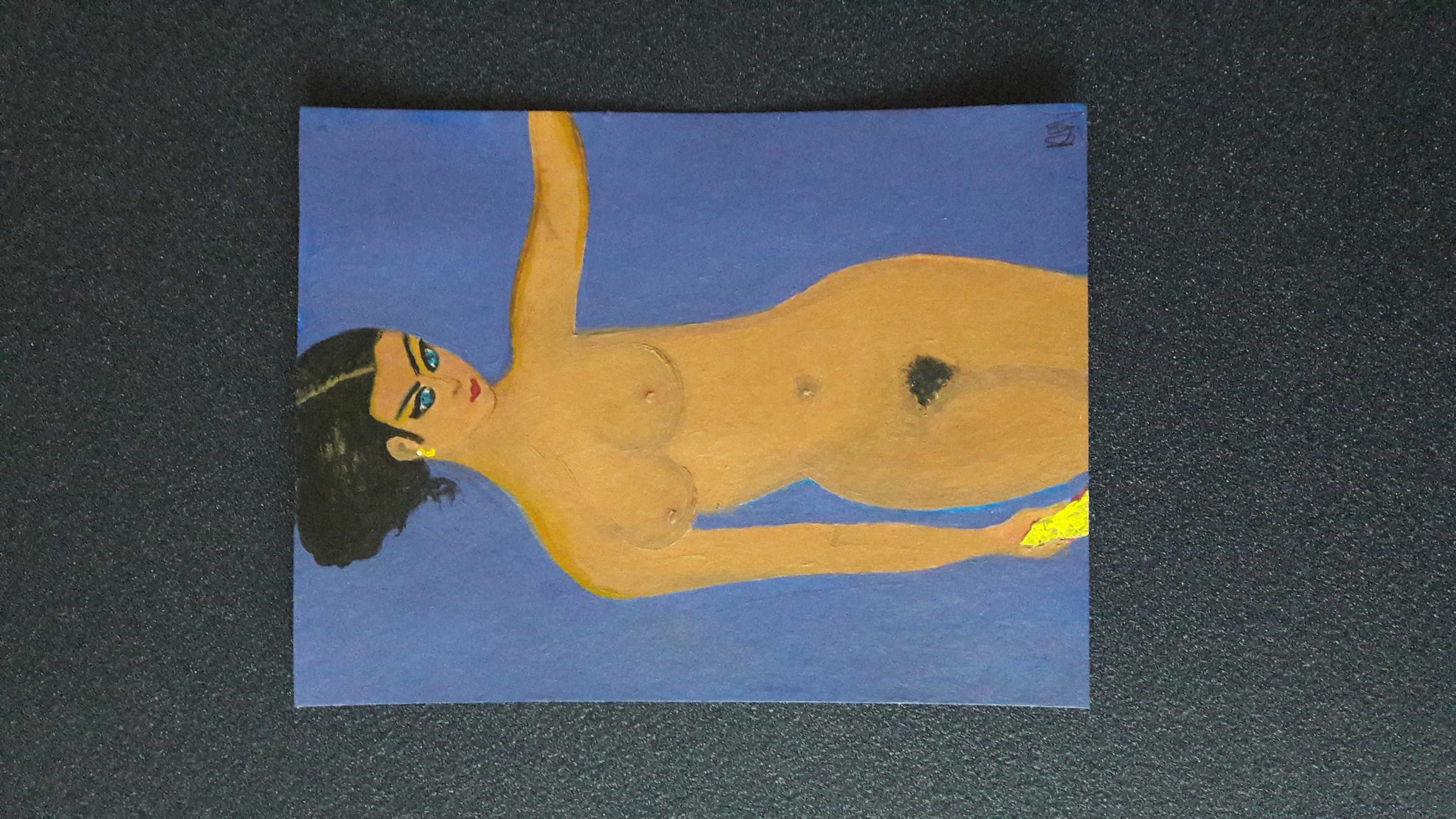 Akt Kobiety "Mulatka"  obraz malowany ręcznie- akryl/karton