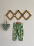 Legginsy lindex 80/86 zielone żółte kwiaty