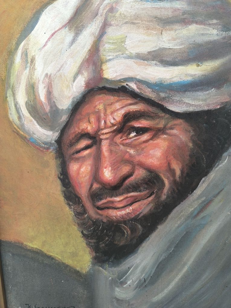 Stary oryginalny obraz olejny, portret sygnowany Szewczenko