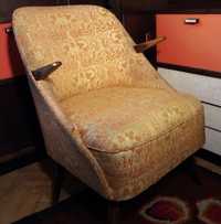 Fotel PRL lata 60 muszelka - unikat wykonanie rzemieślnicze