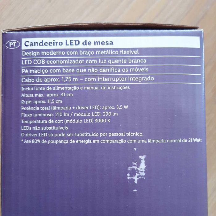 NOVO Candeeiro LED de Mesa Preto