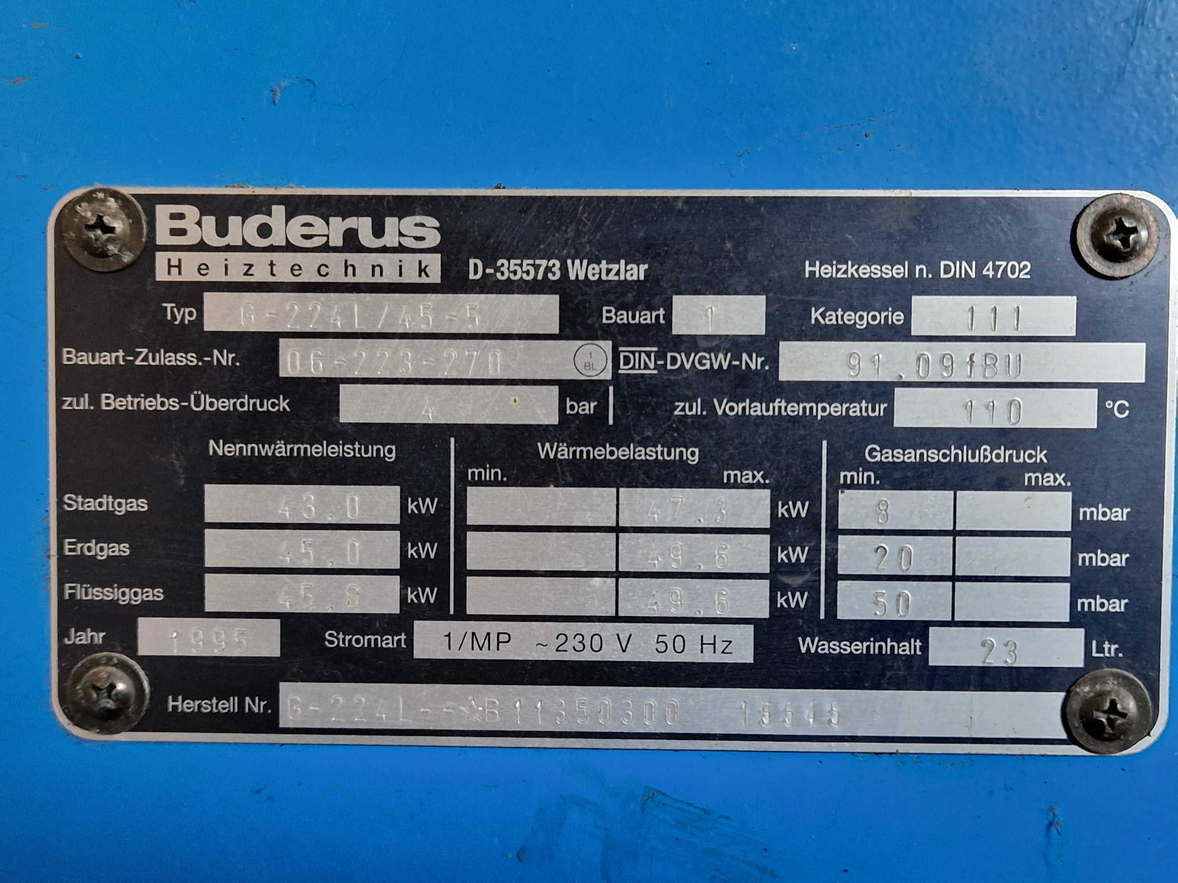 Piec gazowy Buderus + zasobnik