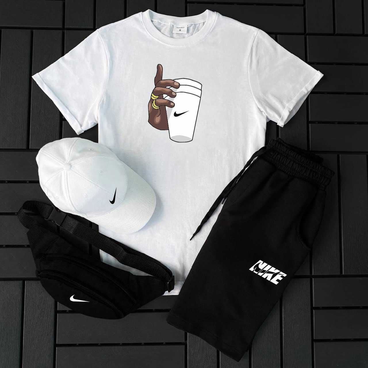 Футболка + шорти Nike комплект літній спортивний костюм Найк на літо