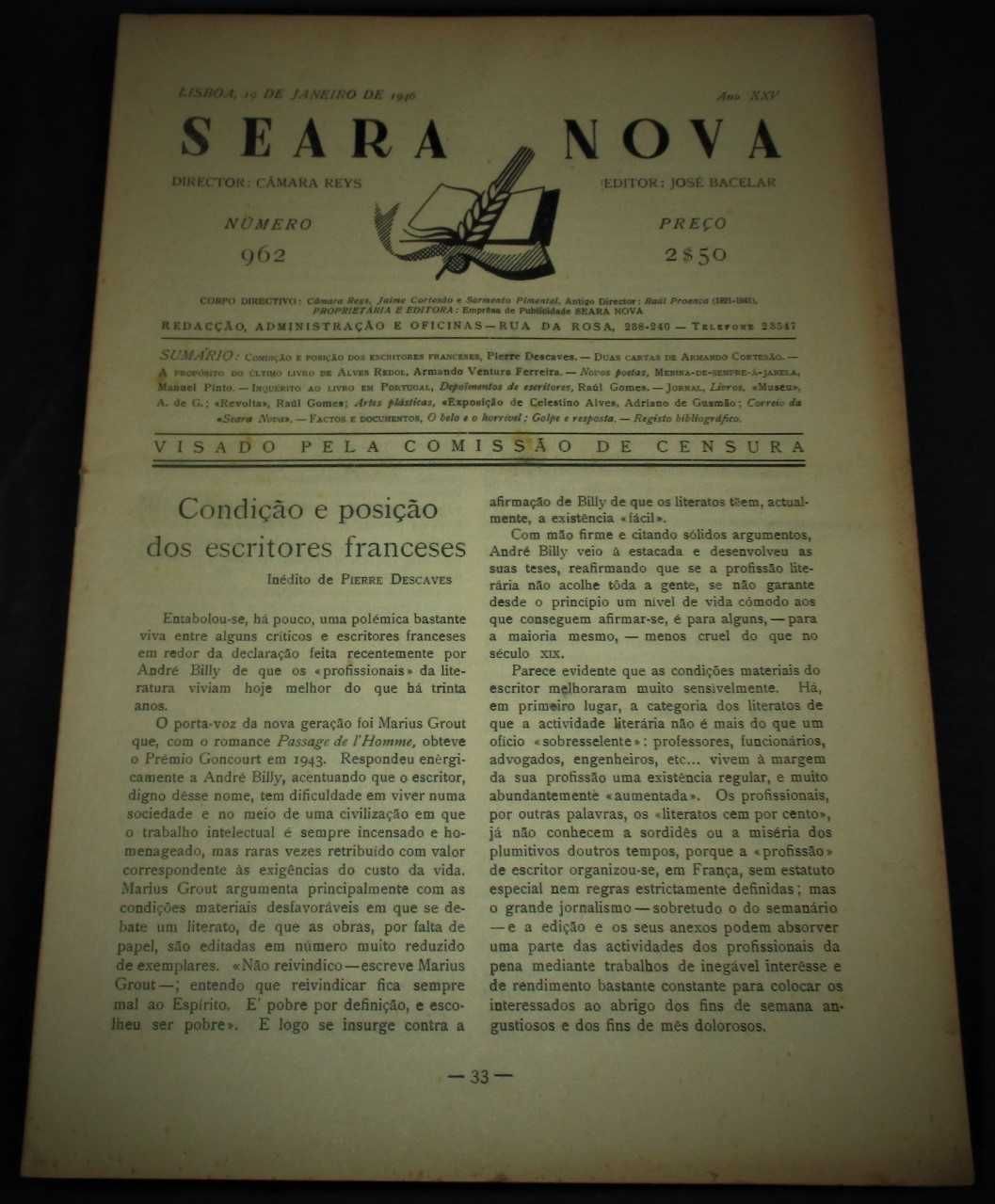 Seara Nova Ano XXV Número 962