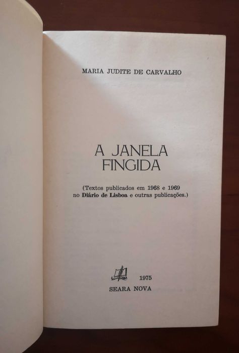 Livro "A Janela Fingida" de Maria Judite de Carvalho