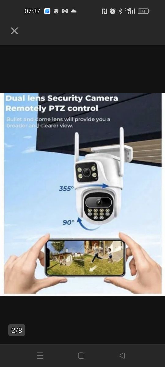 Kamera IP zewnętrzna Reobiux 2x3MP, 2K HD, obrót 355 stopni,, IP66