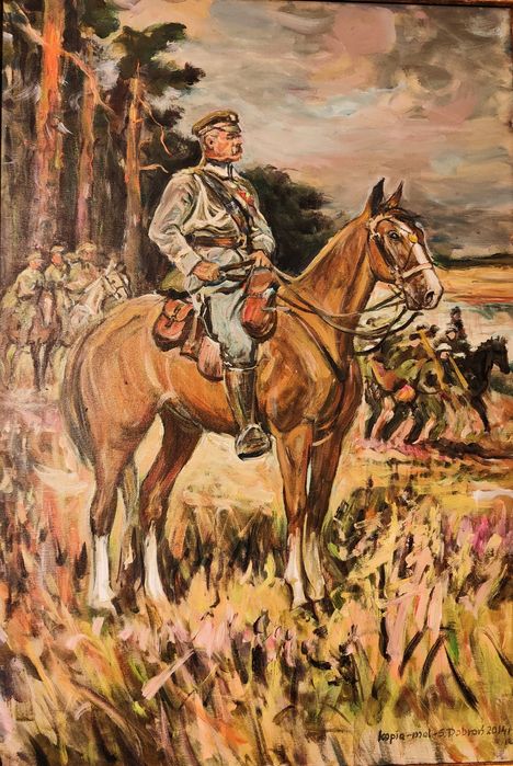 Obraz "Piłsudski na Kasztance" - olej na płótnie