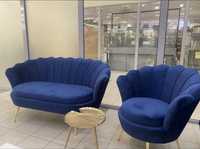 Sofa tapicerowana Muszelka stylowa kanapa Glamour