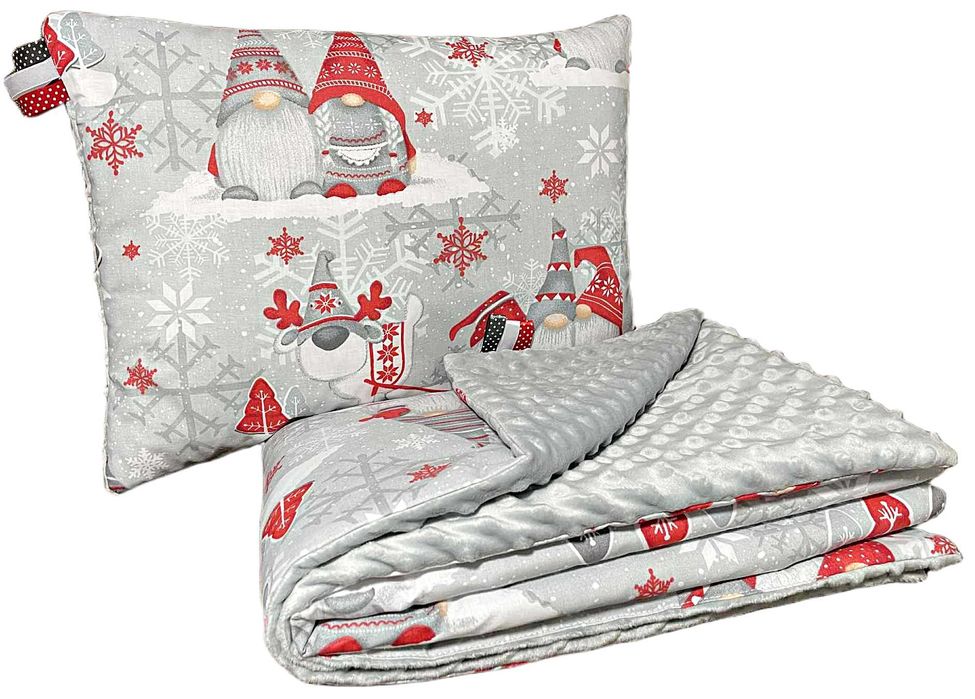 Kocyk Minky 100x135 Poduszka PRZEDSZKOLAKA Świąteczny Prezent Mikołaj