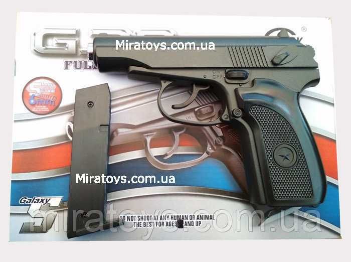 Якісний дитячий металевий пістолет Макaрова ПМ Galaxy G29B "Чорний"