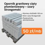 opornik granitowy cięty  6x20x60-120
