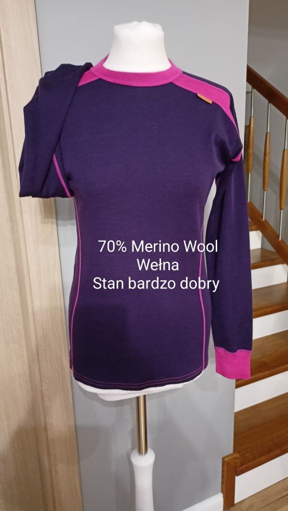 Stormberg XL 42, Sliczna koszulka bluzka wełniana termiczna Wool Wełna