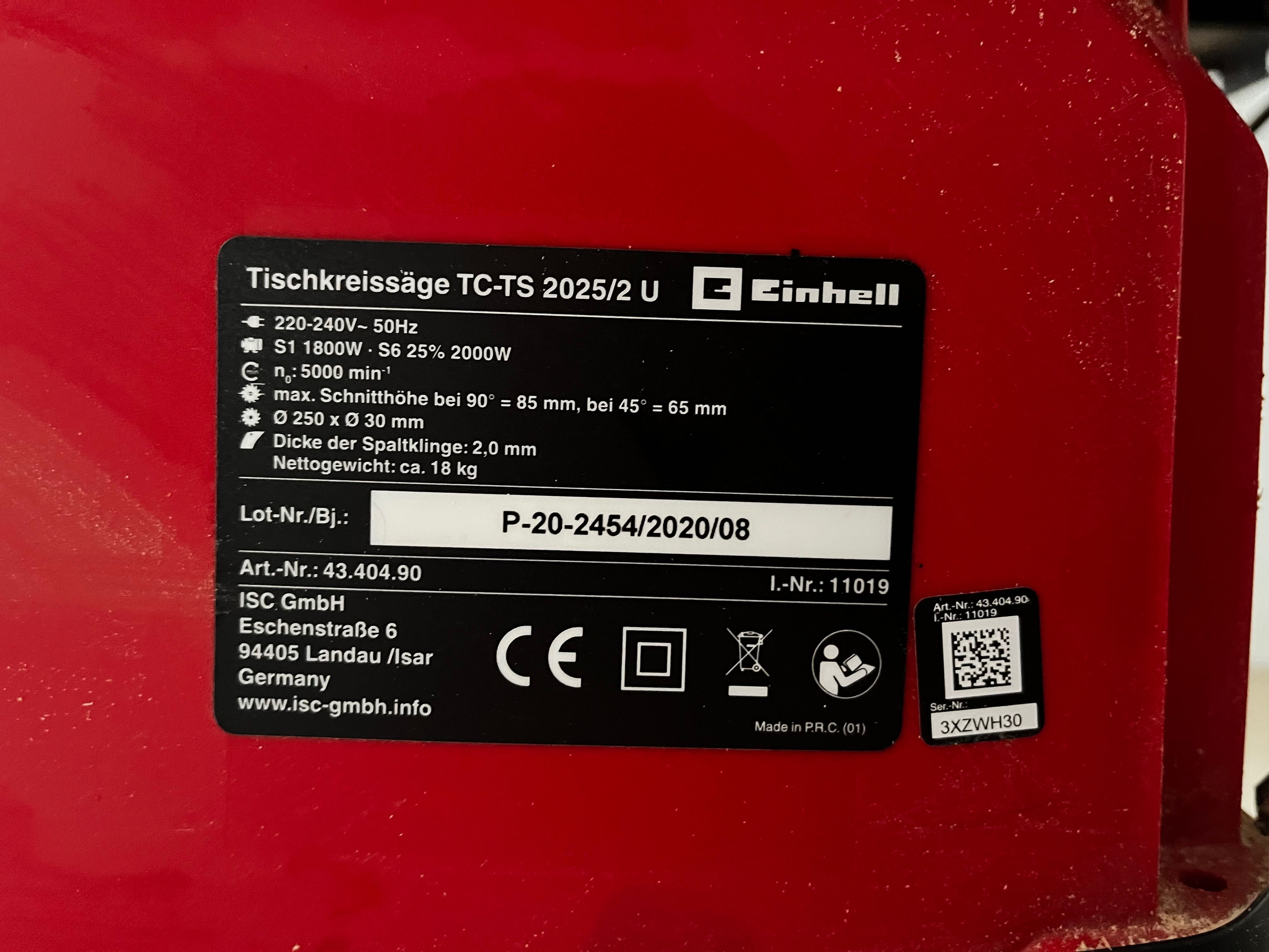 Serra de Mesa com bancada Einhell TC-TS 2025 U 2000W (quase nova!)