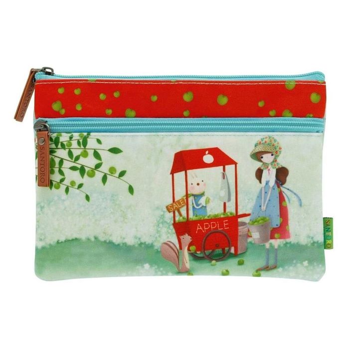 Płaska saszetka z dwoma suwakami - An Apple A Day Santoro ,242x170 mm