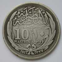 Egipt 10 piastrów 1917 - srebro