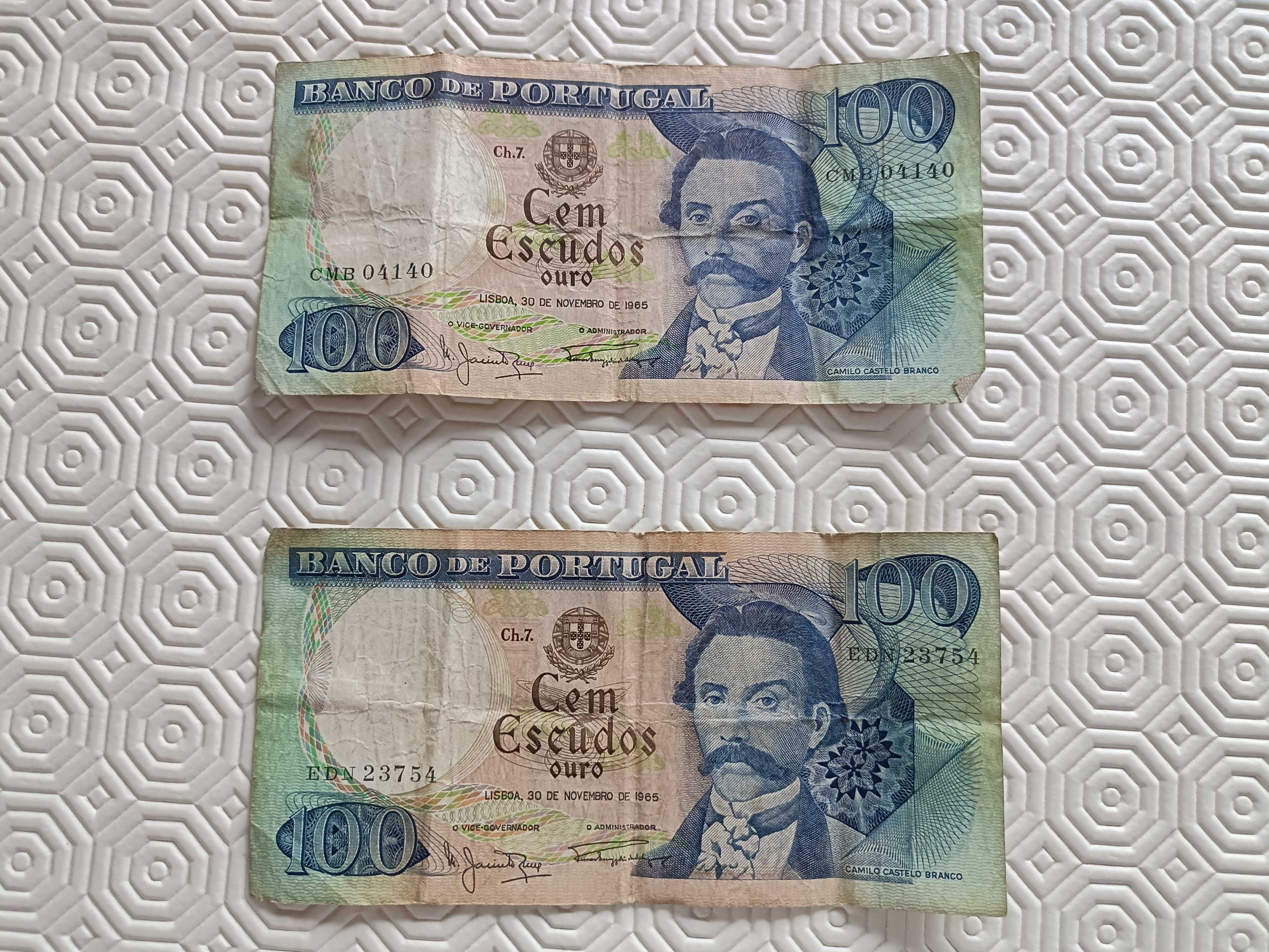 2 notas de 100 escudos de 1965