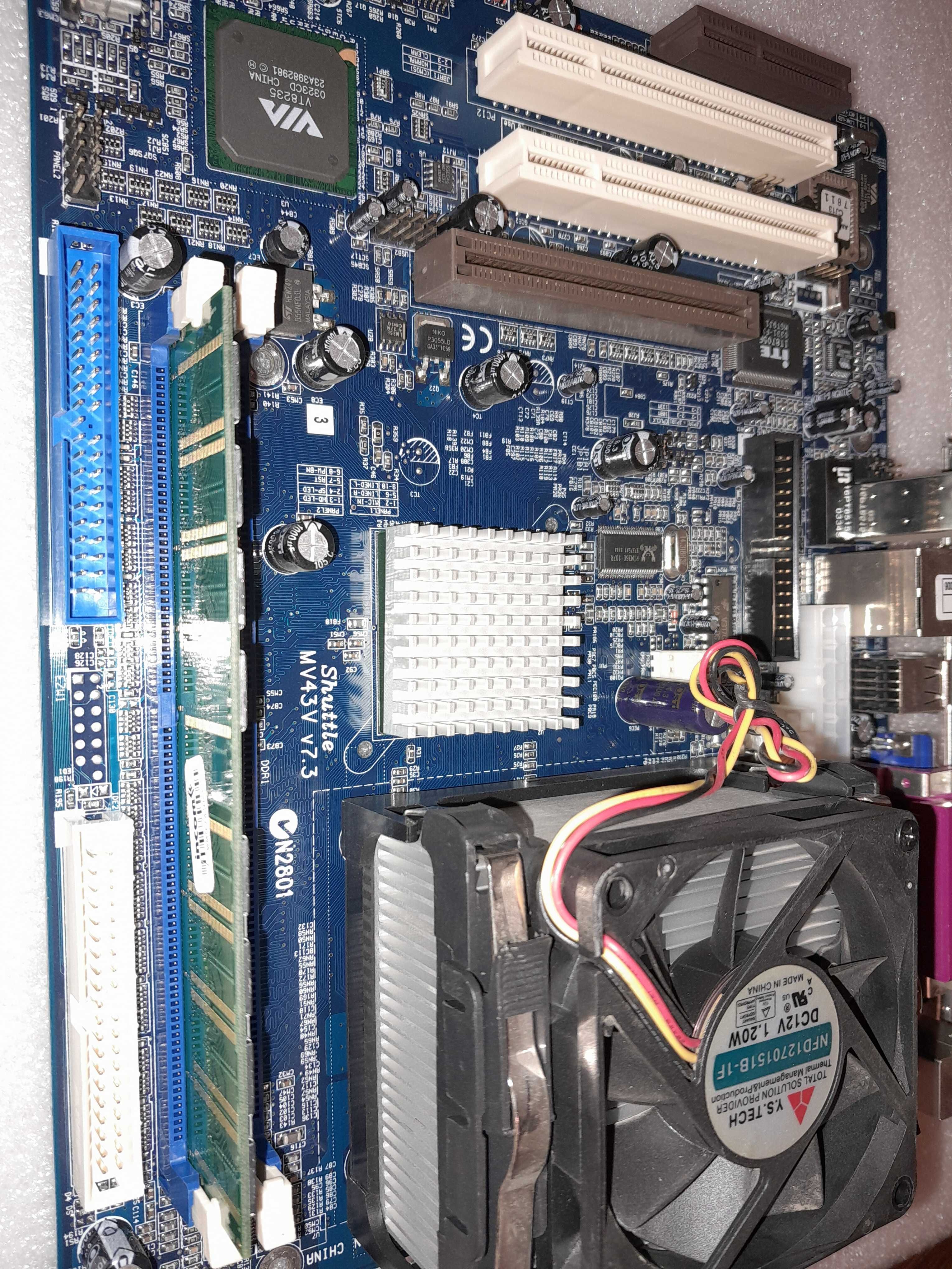 zestaw Płyta główna Shuttle MV43V + proc. Pentium 4 1,7GHz + RAM 256MB