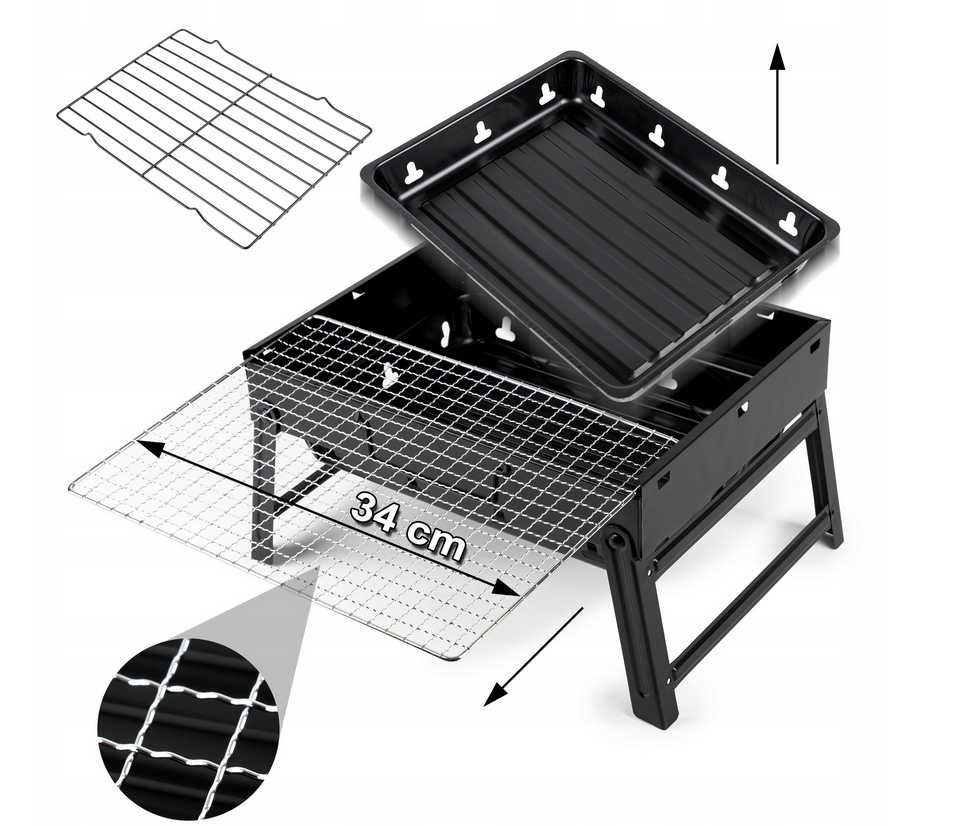 Grill węglowy Five-Star Grill&Chill 34 x 26 cm