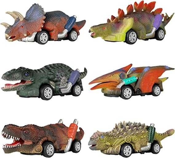 Машинка динозавр DINOBROS Dinosaur Toy Pull Back mini Cars 6 Pack