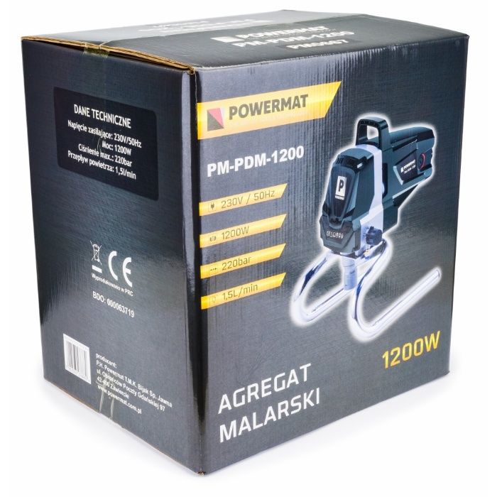 Agregat malarski Pistolet Hydrodynamiczny POWERMAT moc 1200 W