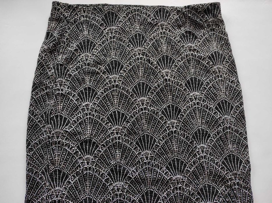 Юбка блестящая черная юпка короткая новогодняя Divided hm