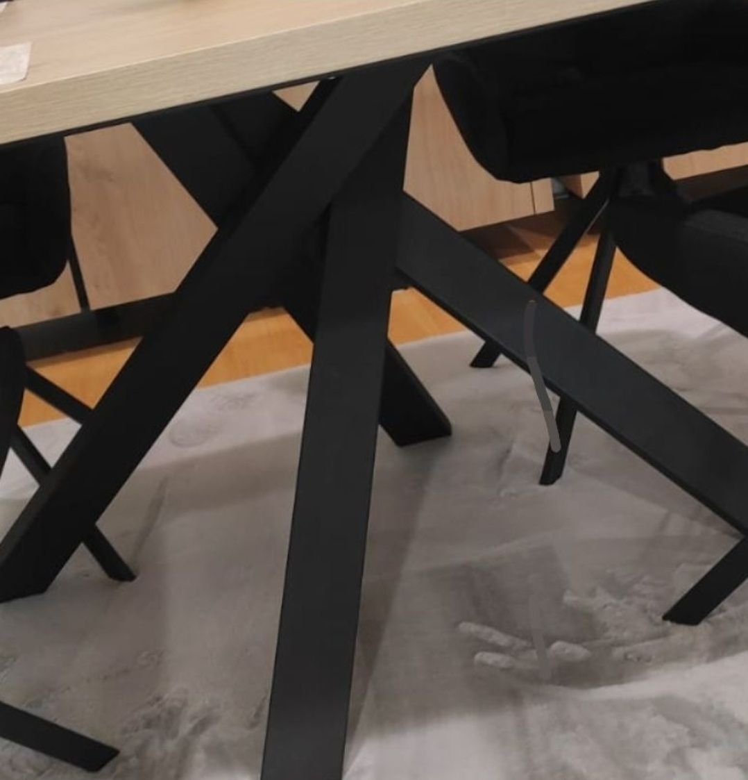 Mesa Sala com tampo madeira 2 Metros