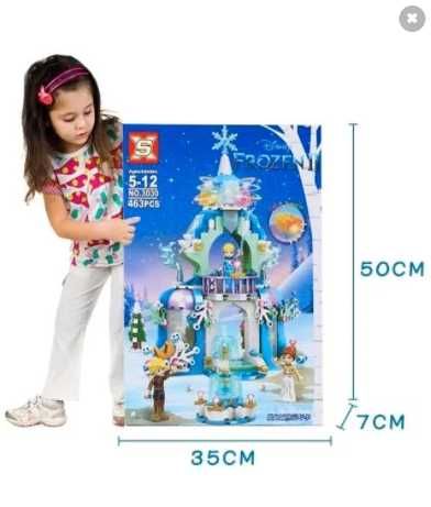 -= Klocki Frozen II Kraina lodu Elza Elsa Anna Lód i śnieg zamek LED -