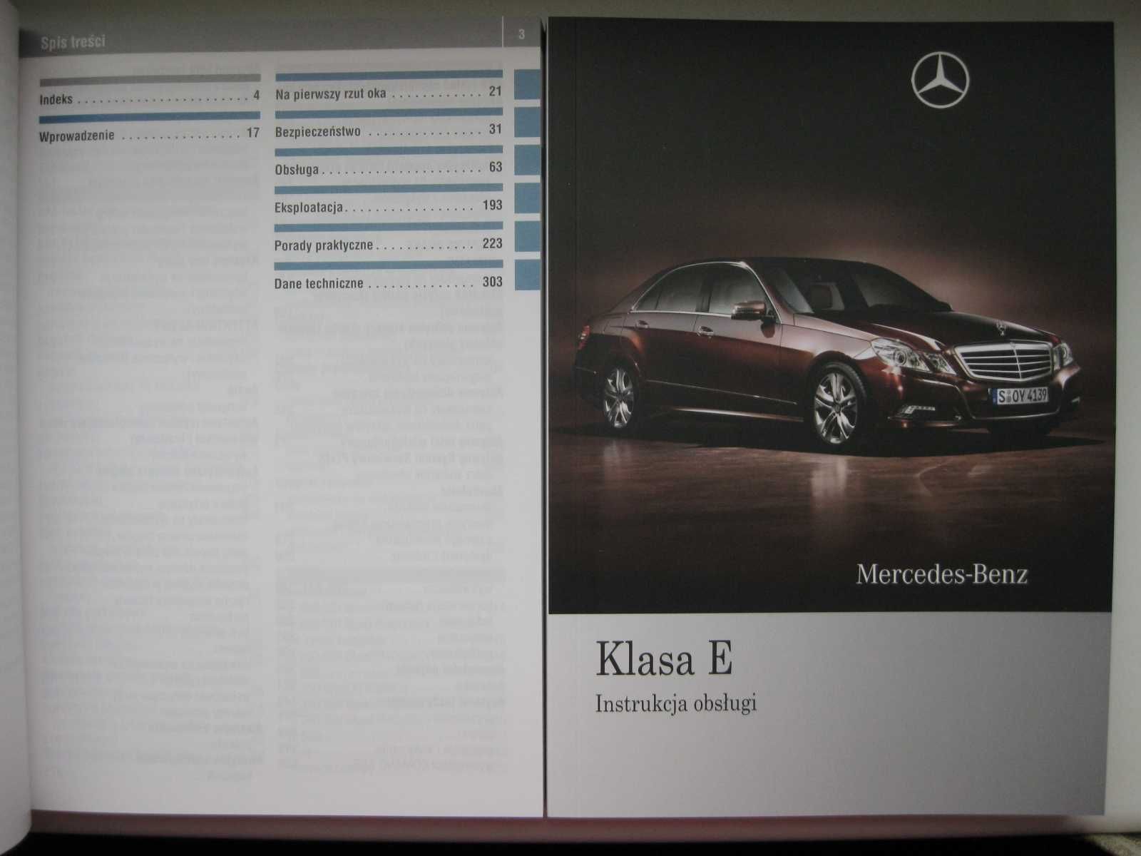 MERCEDES W212 09 -11 Polska instrukcja obsługi Mercedes E Klasa 2009r
