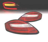 FAROLINS TRASEIROS PARA PORSCHE BOXSTER 987 05-08 LIGHT BAR DINAMIC FUNDO VERMELHO CROMADO