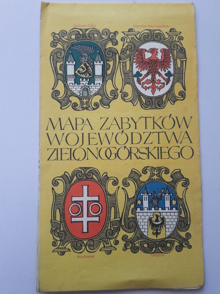 Mapa zabytków województwa zielonogórskiego Warszawa 1969