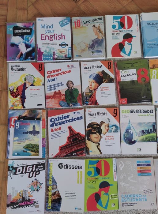 Diversos cadernos de atividades 8º ano , 9º ano, 10º ano e 11º ano
