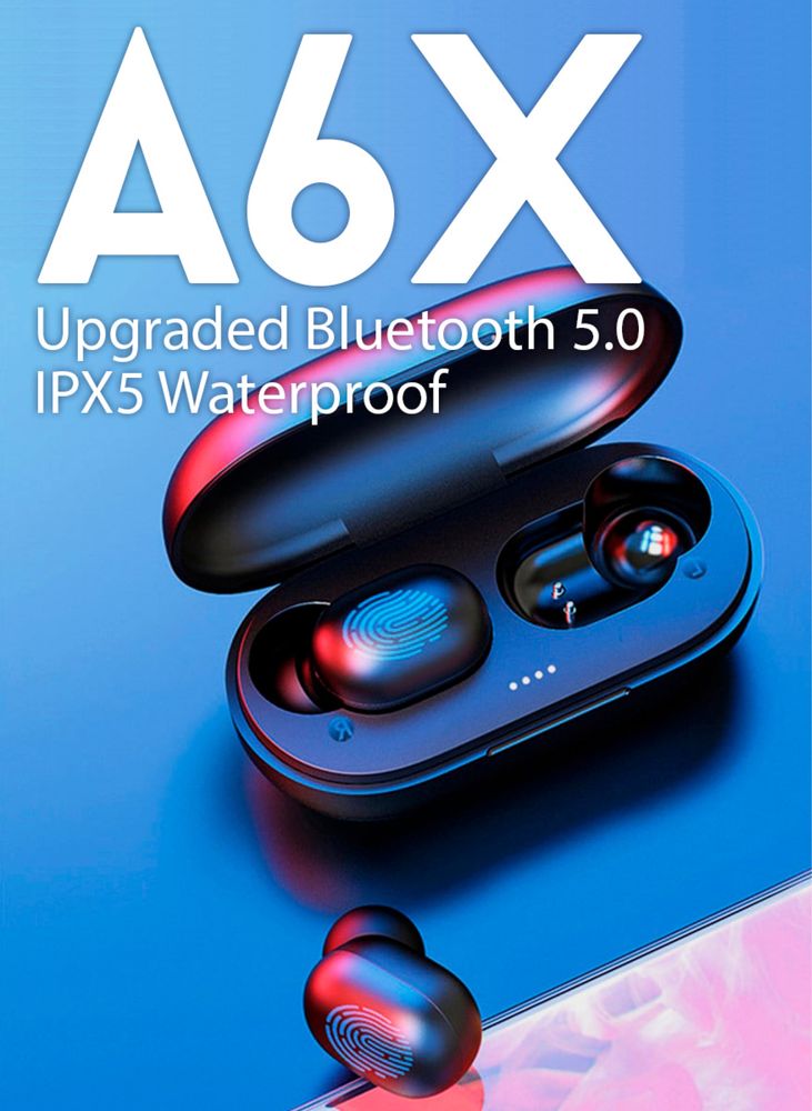 A6X TWS dotykowe bezprzewodowe słuchawki bluetooth 5.0