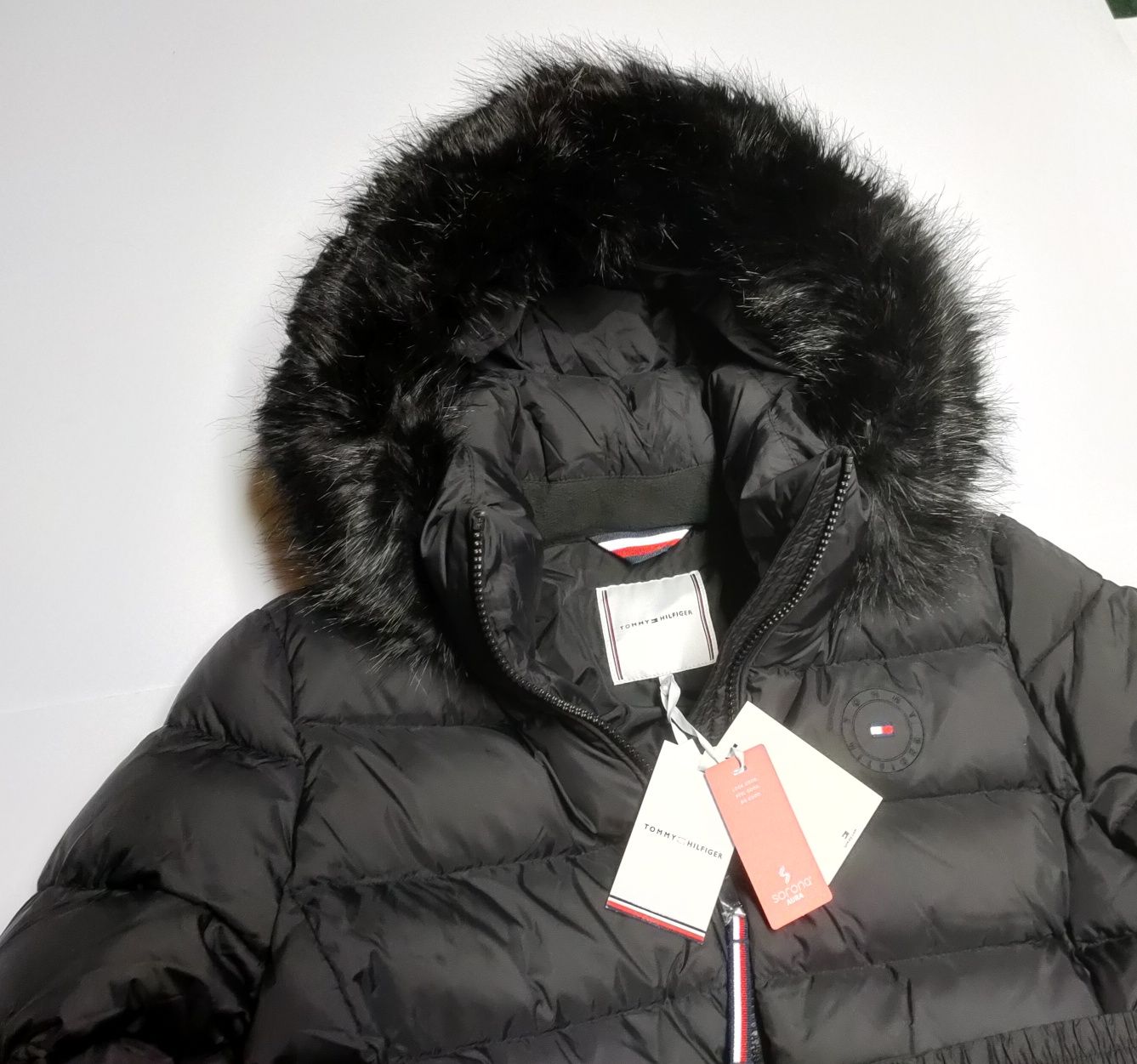 Kurtka Tommy Hilfiger Sorona Parka Padded Belted Coat Black r. 50 5XL