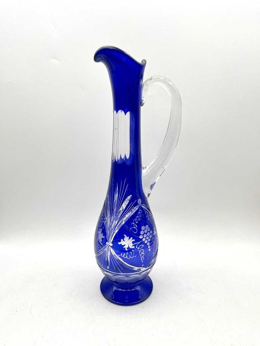 Garrafa licoreira em cristal, cor de limão