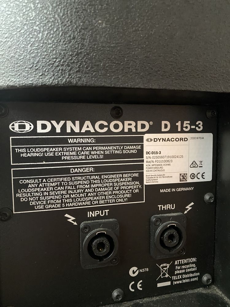 Colunas Passivas Dynacord D15.3