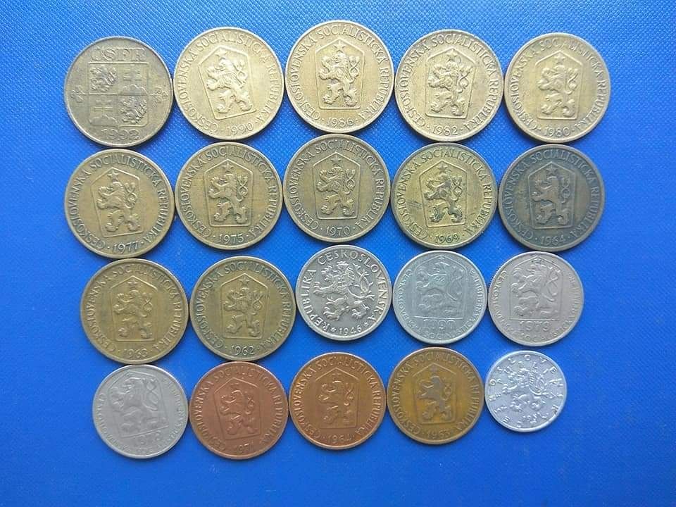 Набор монет Югославии, ЧССР Чехословакии, ГДР,