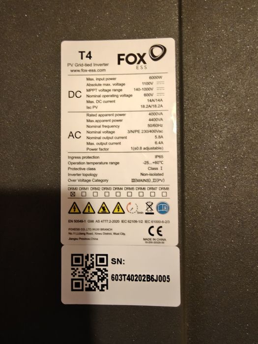 Inversor de rede FOX ESS T4-G3