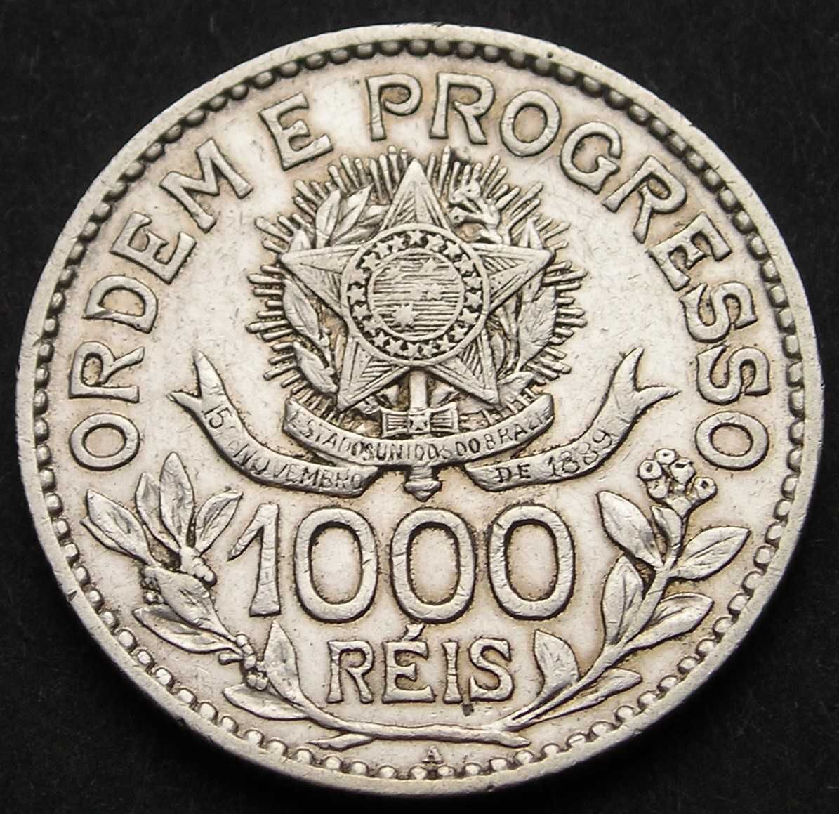 Brazylia 1000 reis 1913 - srebro