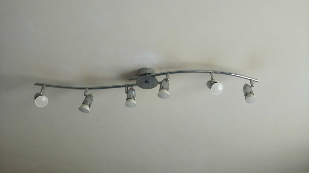 Lampa sufitowa chrom/połysk 6 x led 2 regulowane ramiona