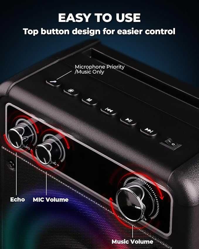 Głośnik Bluetooth Maszyna do karaoke VOSOCO T-03 z dwoma mikrofonami